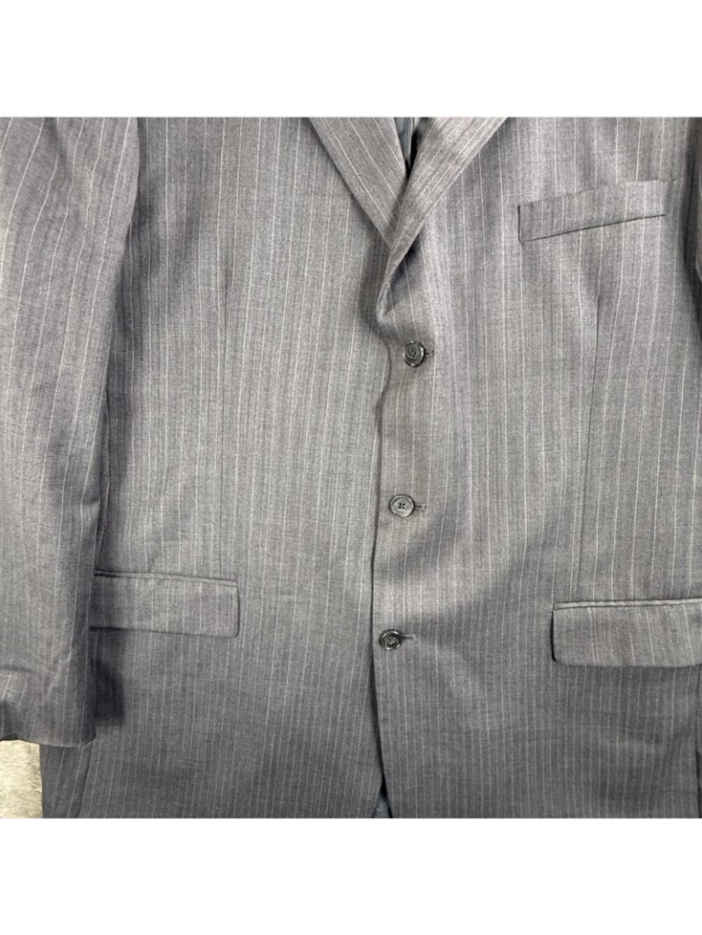 Gianfranco Ruffini Suit Jacket Mens 48XL Gray Pinstripe Wool Super 100s 2 Button - Picture 9 of 16